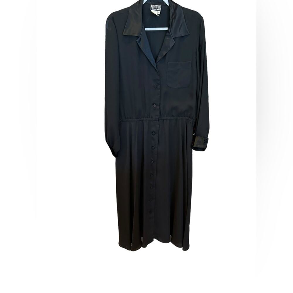 Rare Vintage Myles Studio For The Warrens Classic Elegant Black Dress-Size 14 - Picture 2 of 16